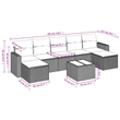 Afuera Living Contemporary Synthetic Poly Rattan 8 Piece  Sofa Set in Gray
