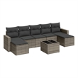 Afuera Living Contemporary Synthetic Poly Rattan 8 Piece  Sofa Set in Gray