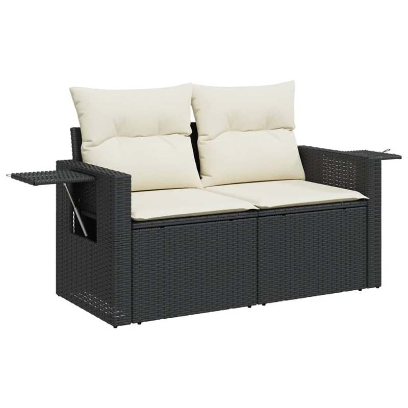 Afuera Living Contemporary 4 Piece Poly Rattan Sofa Set in Black