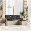Afuera Living Contemporary 4 Piece Poly Rattan Sofa Set in Gray