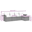 Afuera Living Contemporary 5 Piece Poly Rattan Sofa Set in Gray
