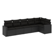 Afuera Living Contemporary 6 Piece Poly Rattan Sofa Set in Black