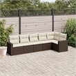 Afuera Living Contemporary Synthetic Poly Rattan 6 Piece Large Sofa Set in Brown