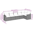 Afuera Living Contemporary Synthetic Poly Rattan 6 Piece Large Sofa Set in Brown