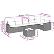 Afuera Living Contemporary 7 Piece Poly Rattan Sofa Set in Gray