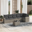 Afuera Living Contemporary 7 Piece Poly Rattan Sofa Set in Gray