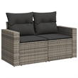 Afuera Living Contemporary 7 Piece Poly Rattan Sofa Set in Gray