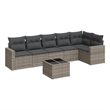 Afuera Living Contemporary 7 Piece Poly Rattan Sofa Set in Gray