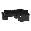 Afuera Living Contemporary 11 Piece Poly Rattan Patio Sofa Set in Black