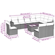 Afuera Living Contemporary Synthetic Poly Rattan 11 Piece Sofa Set in Beige