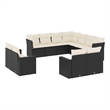 Afuera Living Contemporary 11 Piece Poly Rattan Sofa Set in Black/Cream