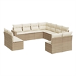Afuera Living Contemporary Synthetic Poly Rattan Garden Sofa Set in Beige