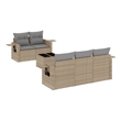Afuera Living Contemporary Synthetic Poly Rattan Sofa Set in Gray/Beige