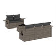 Afuera Living Contemporary 6 Piece Poly Rattan Sofa Set in Gray