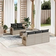 Afuera Living Contemporary 6 Piece Poly Rattan Sofa Set in Gray