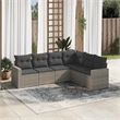 Afuera Living Contemporary 6 Piece Poly Rattan Sofa Set in Gray