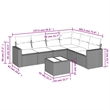 Afuera Living Contemporary Synthetic Poly Rattan 7 Piece Sofa Set in Beige
