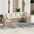 Afuera Living Contemporary 6 Piece Poly Rattan Sofa Set in Beige