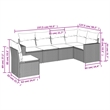 Afuera Living Contemporary 6 Piece Poly Rattan Sofa Set in Beige