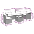 Afuera Living Contemporary 7 Piece Poly Rattan Sofa Set in Gray