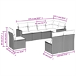 Afuera Living Contemporary 8 Piece Poly Rattan Large Sofa Set in Black
