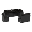 Afuera Living Contemporary 8 Piece Poly Rattan Large Sofa Set in Black
