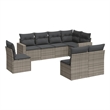Afuera Living Contemporary 8 Piece Poly Rattan Small Sofa Set in Gray