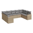 Afuera Living Contemporary 9 Piece Poly Rattan Sofa Set in Gray/Beige