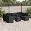 Afuera Living Contemporary 10 Piece Poly Rattan Small Sofa Set in Black