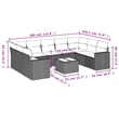 Afuera Living Contemporary 10 Piece Poly Rattan Small Sofa Set in Black