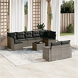 Afuera Living Contemporary 10 Piece Poly Rattan Sofa Set in Gray