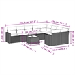 Afuera Living Contemporary 10 Piece Poly Rattan Small Sofa Set in Gray