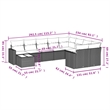 Afuera Living Contemporary 10 Piece Poly Rattan Sofa Set in Gray/Beige
