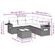 Afuera Living Contemporary Synthetic Poly Rattan 6 Piece  Sofa Set in Beige