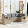 Afuera Living Contemporary Synthetic Poly Rattan  Sofa Set in Beige