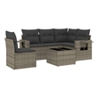 Afuera Living Contemporary 6 Piece Poly Rattan Sofa Set in Gray