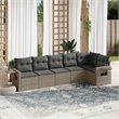 Afuera Living Contemporary 6 Piece Poly Rattan Sofa Set in Gray