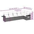 Afuera Living Contemporary 6 Piece Poly Rattan Sofa Set in Gray