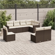 Afuera Living Contemporary 8 Piece Poly Rattan Sofa Set in Brown
