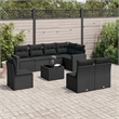 Afuera Living Contemporary 9 Piece Poly Rattan Sofa Set in Black