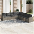 Afuera Living Contemporary 9 Piece Poly Rattan Sofa Set in Gray