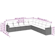 Afuera Living Contemporary 9 Piece Poly Rattan Sofa Set in Gray