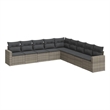 Afuera Living Contemporary 9 Piece Poly Rattan Sofa Set in Gray
