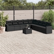 Afuera Living Contemporary 10 Piece Poly Rattan Small Sofa Set in Black