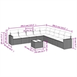 Afuera Living Contemporary 10 Piece Poly Rattan Small Sofa Set in Black