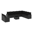 Afuera Living Contemporary 11 Piece Poly Rattan Sofa Set in Black