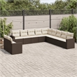 Afuera Living Contemporary Poly Rattan Sofa Set in Brown/Cream