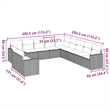 Afuera Living Contemporary Poly Rattan Sofa Set in Brown/Cream