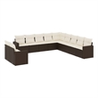 Afuera Living Contemporary Poly Rattan Sofa Set in Brown/Cream