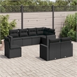 Afuera Living Contemporary Synthetic Poly Rattan 8 Piece  Sofa Set in Black